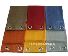 NOVITA TENDA CASA ARREDO MODERNA 1 TELO 140X290 cm CON BORCHIE KIBRA BORDEAUX