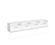 Vicco Lowboard Diego Tavolo TV Credenza Mobile TV Credenza TV (190 cm, bianco lucido)