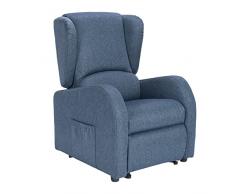 POLTRONE ITALIA Love 2 motori Poltrona relax Alzapersona Roller System poltrona elettrica poltrona per anziani Blu