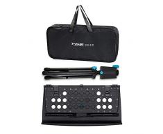 Kalaok Kit di scaffalature portatili pieghevoli per scaffali Kit regolabile in altezza a 3 livelli con borsa per il trasporto nero