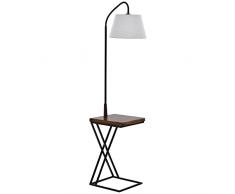 homcom Lampada da Terra Moderna con Caricatore Wireless e Testa Flessibile per Soggiorno, Camera da Letto e Ufficio, 36x36x165 cm