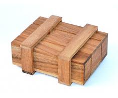 Logica Giochi art. SCRIGNO DI PANDORA M - Rompicapo in Legno - Scatola Segreta - Difficoltà 3/6 DIFFICILE - Serie da Collezione Leonardo da Vinci