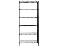 LANGRIA Scaffalatura a 6 ripiani Heavy Duty Extra Large Moderna Organizzazione Rack di Stoccaggio e Scaffalature 35.4 '' X 17.7 '' X 78.7 '', Nero