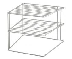 Metaltex 364002095 Palio - Ripiano angolare a 2 piani per armadietto da cucina, 25 x 25 x 19 cm, colore: Argento