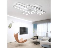 Plafoniera a LED Soggiorno Dimmerabile Soffitto Lamp Moderno Rettangolo Quadrato Designer Lampada a Sospensione con telecomando Cucina acrilica Sala da pranzo Camera da Letto Lampadari