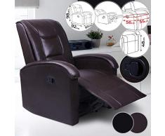 MCombo Poltrona da Massaggio Poltrona TV Poltrona Relax Marrone con Riscaldamento Altalena Basculante
