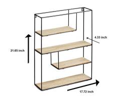ANFAY 4 scaffali Metallici di Livello Scaffale Quadrato Espositore mensola d'attaccatura della Decorazione Ripiani per vasi di Fiori per Camera da Letto Bar E Altro Ancora