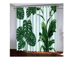 Daesar Tende in Poliestere Tenda Salotto Moderno Foglie della Foresta Pluviale Tropicale Tenda Interni Verde 264x138CM Tende Interni 2 Pannelli