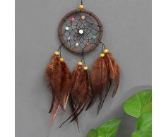 Reuvv Acchiappasogni da Parete Ornamenti Stile Indiano Acchiappasogni per da Parete Mobile Ornamento Decorazione Hobby Regali Ragazzi Ragazze Decorazione Compleanno Regalo - caffè