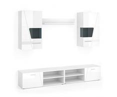 VICCO Parete soggiorno MONTANA Lucido Parete componibile Parete-armadio TV Credenza bassa Scaffale pensile