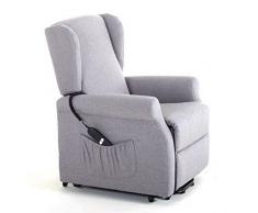 Poltrona Relax Elettrica con Alzapersona Lift 1 Motore in Tessuto My Living Elizabeth Grigia