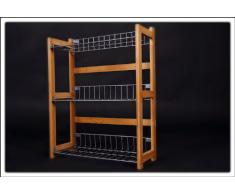 Spetebo - Scaffale da cucina in bambù, 3 ripiani, con possibilità di montaggio a parete