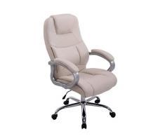 CLP Poltrona Ufficio in Tessuto APOLL XL - Sedia da Scrivania Ergonomica I Sedia da Pc Girevole con Meccanismo Oscillante I Poltrona Direzionale con portata max 150 kg, con braccioli, ruote antiattrito crema
