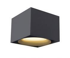 LANBOS 10W LED Faretti da soffitto,Spot light, Faretto Lampada,plafoniera moderna a soffitto e l’illuminazione da interno,Lampade da soffitto,3000K Bianco caldo,10x 7CM,aluminum (Nero+Bianco caldo)