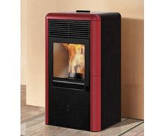 STUFA IDROPOINT A PELLET ITALIANA CAMINI 11,3KW, COLORE CERAMICA BORDEAUX