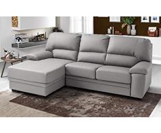 Dafnedesign.Com - Divano Letto 3 posti con penisola a Sinistra - Colore: Grigio - cm. 252 x 160 x 92h