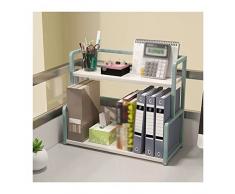 Libreria Scaffale Organizer da scrivania Scaffale da scrivania for ufficio Espositore in metallo Scaffale for libri Scaffale for scrivania da casa (blu-verde) Organizzazione di CD, Riviste, Libri ( Si
