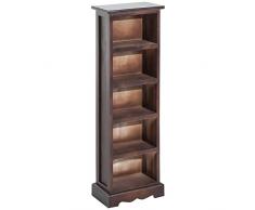 homcom Mobiletto Scaffale Porta CD con 5 Ripiani di Archivazione in Legno Marrone 30x 17x 90cm