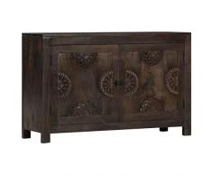AGGEY Mobili,Armadi,Credenza con Design Intagliato 110x35x70 cm Legno di Mango Massello,Conservazione,Buffet