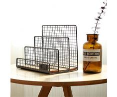 Supporto per Documenti Scaffale di stoccaggio multistrato Scaffale per scaffali in ferro battuto per scaffali da ufficio in metallo semplice da scrivania File Supporto da Tavolino ( Color : Brown )