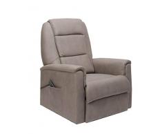 POLTRONE ITALIA Rebecca Large 3 Motori Poltrona Alzapersona Relax Taglie Forti 250 kg Made in Italy seduta micromolle meccanica Motion similpelle poltrona anziani reclinabili Tortora