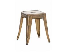 CLP Panchetto Multiuso Armin in Metallo - Sgabello Design Industriale Impilabile I Sgabello Fisso Stile Urban da Cucina I Sgabello Cucina Senza Schienale, Seduta 46 cm I Portata Max 200 kg Oro