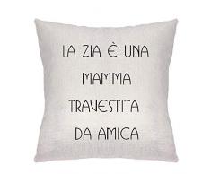 ZCHXD Regali di Zia Federa Cuscini per Divani Dolci DettiLa Zia è Una Mamma Travestita da Amica Decorativo Biancheria Cuscino Copricuscini Divano Caso per Cuscino