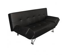 RR DESIGN Divano Letto in Ecopelle Click clack Modello Marcy - Nero PU