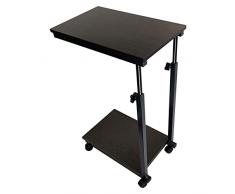 KKTONER Tavolino per laptop Tavolino con ruote Tavolo pieghevole ausiliario Tavolino regolabile in altezza Piccolo libro a letto o divano Tavolo per la colazione