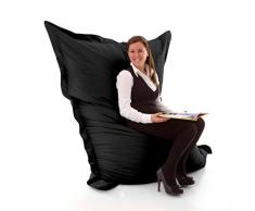 Avalon Cuscino Gigante Pouf Poltrona Sacco Imbottito 600L Tessuto antistrappo/Impermeabile con Sacca Interna Jive 200x140cm per Bambini e Adulti Made in Italy Colore Nero