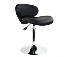 FURWOO Sgabello PU regolabile in altezza e cuscino rotante barbiere casa cucina bellezza manicure barra bassa per la casa (nero)