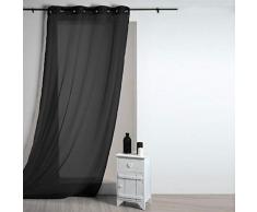 Caritex Tenda arredo con Borchie Lisa Semitrasparente 135x260 cm R711 Nero