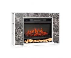 Klarstein Camino Elettrico, Camino da Parete con Mensola, Riscaldamento Elettrico con Fiamma LED, Caminetto Elettrico 1900W, Camino Finto con Telecomando, Timer, Controllo Temperatura, Termocamino
