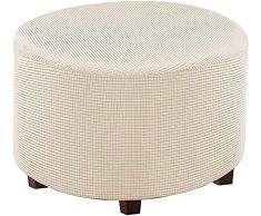 ZZDXW Copri Pouf Rotondo Elasticizzato Fodera per Ottomana Copertura Ottomana Rivestimento Ottomano Pouf Rotondo Copertura per Poggiapiedi (Color : U, Size : 45-50CM)
