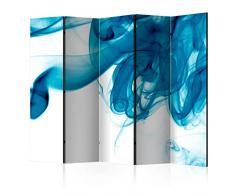 murando Paravento Astratto 225x172 cm Stampa unilaterale su tela in TNT Parete Divisoria Interno Separatore Pieghevole Decorazioni blu Onda moderno n-C-0255-z-c