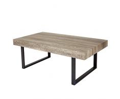 Mendler Tavolino da Salotto Kos T576 Legno di pioppo Rivestito 60x110x40cm Colore Rovere Naturale