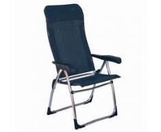 Poltrona sedia pieghevole STABIELO - alluminio - Campeggio - con - 68 cm - schienale anatomica - Rivestimento 100% Multi Fiber - Rivestimento in PVC - 5 livelli regolabili - solo 3,4 Kilo - colore - Azur - grigio - 110 kg