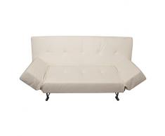 Divano letto in ecopelle click clack modello Marcy - Bianco PU