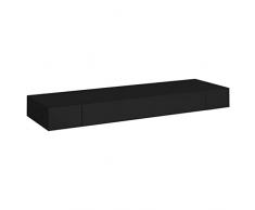 vidaXL Mensola a Muro Galleggiante con Cassetto Nera 80x25x8 cm