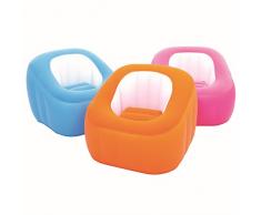 Bestway Poltrona Comfi Cube Cm. 74X74X64, 3 Colori Assortiti, Cuscino Removibile Poggiapiedi