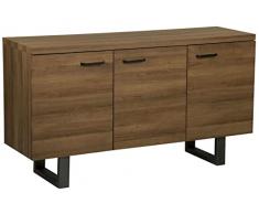 Beliani Credenza a 3 Ante Colore Legno Scuro Timber