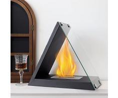 NEWIMAGE Fossa del fuoco da tavolo, ciotola del fuoco alta 37 cm Camino portatile da tavolo a combustione pulita a bio etanolo senza ventola per feste allinterno, allaperto, nel patio (triangoli)