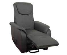 RR DESIGN Poltrona relax elettrica con lift alzapersona e vibromassaggio modello Sara - Nero PU