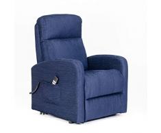 POLTRONE ITALIA - Poltrona elevabile elettrica 2 mot reclinazioni indip. Seduta micromolle, assemblata Anziani Relax Prezzi IVA4% OBBLIGO Doc Legge 104 - Poltrona-Chanel-2M-I4-TABLU Blu antimacchia