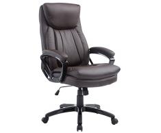 CLP Sedia Ufficio Platon XL I Poltrona Direzionale In Similpelle I Poltrona Studio Con Meccanismo Di Oscillazione, Colore:marrone