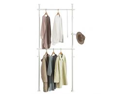 SoBuy Cabina armadio componibile Stendibiancheria telescopico Guardaroba a vista altezza e lunghezza regolabile FRG109-W