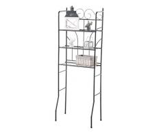 CLP Scaffale Shabby in Ferro Pinar I Scaffale Aperto per Bagno O Lavanderia, ca. 60 x 35 I Scaffale Salvaspazio 3 Ripiani, Colore:Nero