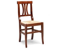 Mobili Ilar Set 2 Sedie Arte Povera - Noce 122 Sedile Paglia