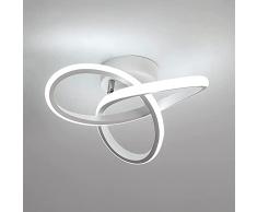 Osairous Plafoniera LED, Plafoniera soffitto LED in acrilico 20W 2200LM, Lampada da soffitto LED Bianca dimmerabile 3000K/4500K/6500K per Camera da letto Cucina Soggiorno, Diametro 24 cm