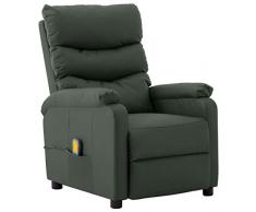 Tidyard Poltrona Massaggiante 6 Punti Massaggio Relax Reclinabile con Poggiapiedi in Similpelle,Poltrona per Anziani,Poltrona da TV,Poltrona Reclinabile,Poltrona Relax,Poltrona con Poggiapiedi